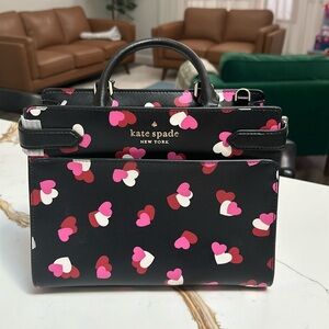 Brand new Kate spade Staci heart printed medium